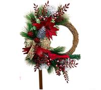 Zeroupshop 45cm Semi-Circle Wreath Red Bird Holiday Wall Art | Handmade vine base, lightweight structure, for durable materials, easy to shape, long-lasting use