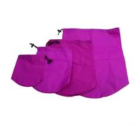 zeroupshop 4PCS Drawstring Stuff Sacks for Camping and Outdoor Activities, Nylon Storage Bags for Easy Organization of Clothing and Equipment (Purple)