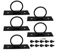 Zeroupshop 5-Pack 2 Inch Rope Support Holder with Drop For Ring Brackets, 304 Stainless Steel Black Coated Decorative Mount for Securing Rope Railings on Decks, Gardens, Docks and Marinas, Includes
