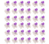zeroupshop 50 PCS Mechanical Keyboard Switches 3-Pin Tactile Key Clicker Pre-Lubed Clear Housing for Custom Gaming Typing for MX Style Compatible Black Red Brown Purple Green(Purple)
