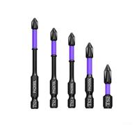 Zeroupshop 5PCS PH2 Cross Screwdriver Sets,Magnetic Batch Heads Impact-Drill Bit Screws,Alloy Steel Non-slip Cross Screwdriver Tools