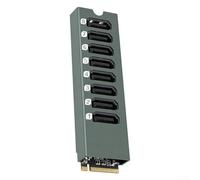 Zeroupshop 8-Port For PCIe to SATA3.0 Expansion Card, 6Gbps High-Speed Data Transfer Controller with Aluminum Housing, Activity LEDs for Mac/Windows/Linux, Green