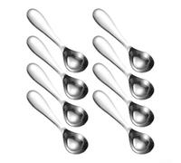 Zeroupshop 8Pcs Metal Ice Cream Scoop, Stainless Steel Ball Spoon Set for Fruit Dessert Melon Pudding, Curved Deep Bowl Scooper with Ergonomic Handle, Silver, 15.6x4.5cm