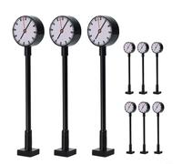 Zeroupshop 9 PCS Model Railway Operating Lights Lit Platform Clock Lamps Building Layout HO Scale 1:87, For Architectural Sandbox Models, Railways Street Lights(9 PCS)