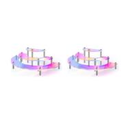 Zeroupshop Acrylic 3-Tier Half Moon Display Riser Set Display Stand Organizer for Cupcakes Collectibles Perfume Cosmetics Clear Storage Shelf 14.8x7.4x5.7 Inches 2 PCS(Round display rack)