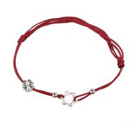 zeroupshop Adjustable Red String Bracelet with Six-Pointed Star Charm and Lucky Clover Design for Women and Men (S1 Kong)