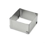 zeroupshop Adjustable Square Cake Tin Stainless Steel 4-11 Inch Baking for Layer Cake Cheesecake Brownies Tiramisu Professional Bakeware 5cm High(4-6in)