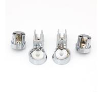 Zeroupshop Bathroom Shower Door Hinge Brackets Set Wall Mounted Glass Screen Support Chrome Plated ABS Hardware