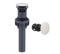 Zeroupshop Brushed Nickel Push-Button Drainer for Washbasins with Built-in Anti-Clogging Filter, Leak-Proof Construction Overflow Protection(brushed)