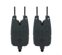 Zeroupshop Carp Fishing Bite Alarm With Adjustable Volume Tone And Sensitivity Settings, Multi-Color LED Light Indicator - Black, For Anglers And Outdoor Fishing(2 pcs)