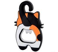 Zeroupshop Cat Bottle Opener Magnet 4pcs for calico Design Fridge Decor | Soft rubber handle, non-slip comfortable grip, minimal hand strain, easy open action