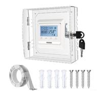 Zeroupshop Clear Acrylic Thermostat Lock Box, 16X15x6 Cm Lockable Thermostat Cover With Key, Thermostat Guard Protector For Restaurants, Wall Ac Panel