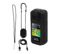 Zeroupshop Compact Action Camera With Magnetic Mount 2.7K HD Recording 1.47 Inch IPS Display 180 Degree Angle For Adventure Sports Travel(Is black)