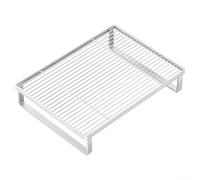 Zeroupshop Compact Kitchen Storage Shelf 40x30cm Black White(White) | for heavy-duty metal frame, supports microwave ovens, 40x30x7.5cm dimensions, black or white finish, stable countertop base