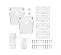 Zeroupshop Cooler Replacement Parts Kit for Igloo: 4 Hinges, 2 Latches with Posts, Threaded Drain & Clip, ABS Plastic Ice Chest Repair Hardware with Stainless Steel Screws