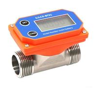Zeroupshop Digital LCD Flow Meter G1 DN25 Stainless Steel, 20-280L/MIN Water Liquid Sensor with ±10% Accuracy for Industrial Irrigation and Systems