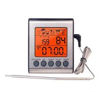 Zeroupshop Digital Meat Thermometer with Dual Probes, Backlit LCD Grill Thermometer for BBQ, Fast Read Food Temp Gauge with Hi/Low Alarm, -50°C to 300°C, Silver and Black(single probe)