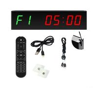 Zeroupshop Digital Wall Clock for timer, Gym Interval for timer with 1.5in 6-LED Display, Aluminum Alloy Boxing For MMA Countdown, For Gym Training and Competition, (Green LED)