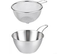 Zeroupshop Double Layer Strainer Bowl Set 304 Steel Rust-Free | Fine mesh holes, for rapid water drainage, rust-resistant 304 , fits standard sinks, fruit veg cleaning