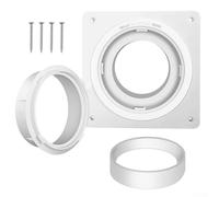 Zeroupshop Dryer Vent Wall Plate Quick Connector Kit for 4 Inch Hose Twist Lock Mechanism Easy Installation White 7x7 Inches Residential Commercial Use