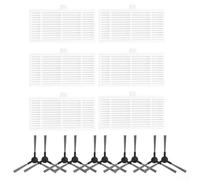 Zeroupshop Filter Side Brush Kit for VCR04W Robot Vacuum Replacement Accessories Advanced Filtration Efficient Cleaning ABS Nylon Black White 7 or 16pcs Home Dust Pet Hair(B)