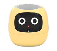 Zeroupshop Flower Pot with Robotic Intelligence and Interactive Virtual Pet Display, Automatic Watering and Sensor-Based Plant Care for Home or Office Décor, Space-Saving Modern (yellow)