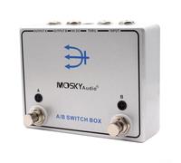 Zeroupshop For MOSKYAUDIO A/B Switch Box Guitar Effects Pedal, Signal Splitter to Two Amp Paths with Thru Output for Constant Tuner Feed, Metal Housing, Silver