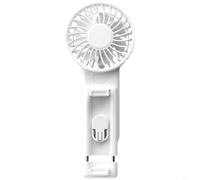 Zeroupshop Handheld Fan with Digital Display, 6000RPM High USB Rechargeable Portable for MINI Fan, 3 Adjustable Speeds Cooling Blower with 360° Rotatable Phone Holder for Travel Outdoor Office,(White)