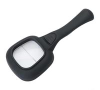 Zeroupshop Handheld Magnifier with 6 LED Lights, 5X Magnification 65 mm Lens, UV Counterfeit Detector for Reading Stamps Maps, Lightweight Ergonomic Glass Loupe