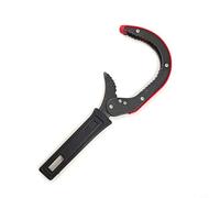 Zeroupshop Heavy-Duty Filter Lid Spanner for Boiler Magnetic Oil Removal, Chrome Vanadium Steel Hook Wrench with Ergonomic Rubber Handle, Adjustable 76-89mm for For HVAC