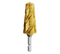 Zeroupshop HSS Steel Step Drill Bit Four Flute Design 14-24mm Metal Wood Cutting Tool Professional Drilling Equipment With Depth Diameter Label(gold 14-24mm)