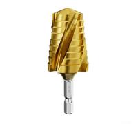 Zeroupshop HSS Steel Step Drill Bit Four Flute Design 14-24mm Metal Wood Cutting Tool Professional Drilling Equipment With Depth Diameter Label(gold 24-32mm)