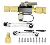 Zeroupshop HVAC Valve Core Removal Kit With Dual Size 1/4 And 5/16 Inch Service Wrench, Brass & Plastic Build, Magnetic Cap, Leak-Tight Double O-Ring For Refrigeration Systems