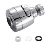 Zeroupshop Kitchen Faucet Aerator Extender 360 Degree Rotating Anti-Splash Water Saver Stainless Steel Filter Head, with Adapter, for Sink Tap Silver(7.5cm)