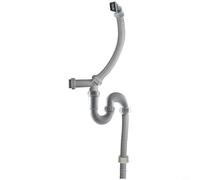 Zeroupshop Kitchen Sink Drain Pipe Set for 45mm Single Bowl Sinks, U-Bend Rear Drain Configuration, Double Anti-Odor System (S-Trap + Roach Stopper), High-Temperature Resistant, No Glue Required