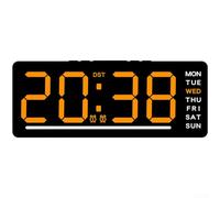 Zeroupshop LED Digital Alarm Clock with Date and Display, 5 Brightness Levels, Dual Alarm Function, Compact Bedside Clock for Bedroom Snooze Function Digital Modern Electronic Desk Clock(Orange)
