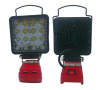 Zeroupshop LED Outdoor Cordless Work Light for Einhell 4511396 4511437 18V Battery with 16 LEDs Rotatable Lamp Head 90 Degree Bending Hook Design for Workshop Camping