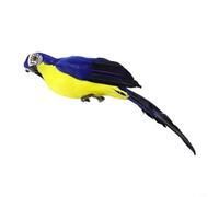 Zeroupshop Lifelike Artificial Parrot Statue 25cm Real Feather Foam Bird Ornament, for Lawn Tree Wedding Display Indoor For Outdoor Decor Green Blue Red(blue)