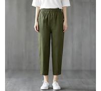zeroupshop Loose for Fit Ninth Length Pants Elastic Waist for Ladies Loose | Adjustable elastic waist, no digging into skin, for perfect for fit for various body types, relaxed silhouette