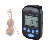 Zeroupshop M50 Mini Clip-on Digital Metronome with LCD Display Wide 30-280 BPM Tempo Range Tap Tempo Function Adjustable Beat and Volume, Portable Practice Tool(Black)