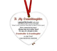 Zeroupshop Memorial Christmas Ornament Hug from Heaven Heart Shaped White Acrylic 7 cm with Hanging String Sympathy Gifts for Tree or Fridge Keepsake Holiday Décor(A)