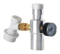 Zeroupshop Metal Beer Keg Charger Dispenser Kit with Ball Lock Gas Quick Disconnect Thread 0-60 PSI Regulator 3/8" Adapter