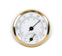 Zeroupshop Mini Indoor Outdoor Hygrometer Thermometer Aluminum Alloy Temperature Humidity Meter for Home Office Workshop School Mall Warehouse 57mm Round Dial