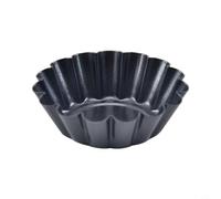 Zeroupshop Non-Stick Carbon Steel Egg Tart Pans with Lace For Edge Design, 18cm Chrysanthemum Shaped Cake Molds for Baking Tarts Puddings and Desserts, Silver, 12 Pack(small)