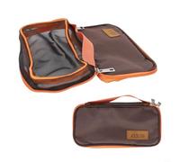 zeroupshop Outdoor Camping Cutlery Storage Bag Portable Utensil Organizer Roll for Picnic Backpacking Hiking Kitchen Cookware Oxford Cloth (Brown)