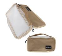 zeroupshop Outdoor Camping Cutlery Storage Bag Portable Utensil Organizer Roll for Picnic Backpacking Hiking Kitchen Cookware Oxford Cloth (Khaki)