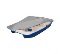 Zeroupshop Pedal Boat Cover Waterproof 420D Oxford with Adjustable Support Pole Windproof Breathable Storage Case for 3-5 Person Paddle Boats 286x122cm Grey(grey286*200cm)