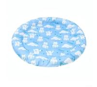 Zeroupshop Pet Cooling Mat Round Gel Sleeping Pad Round Pet Bed Cat Cooling Bed ABS Material Construction For Summer Heat Relief(L Blues Bear Ice)
