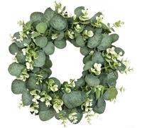 Zeroupshop Plastic Faux Money Leaf Wreath 50cm Outdoor for durable Plastic(50cm)