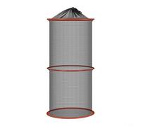 Zeroupshop Portable Fishing Keep Nets, Foldable Minnow Traps, with Fine Mesh for Stream Fishing, Lightweight Nylon Live Bait Holder with Hooks, Black, 25x30 cm(Large 25 * 90CM)